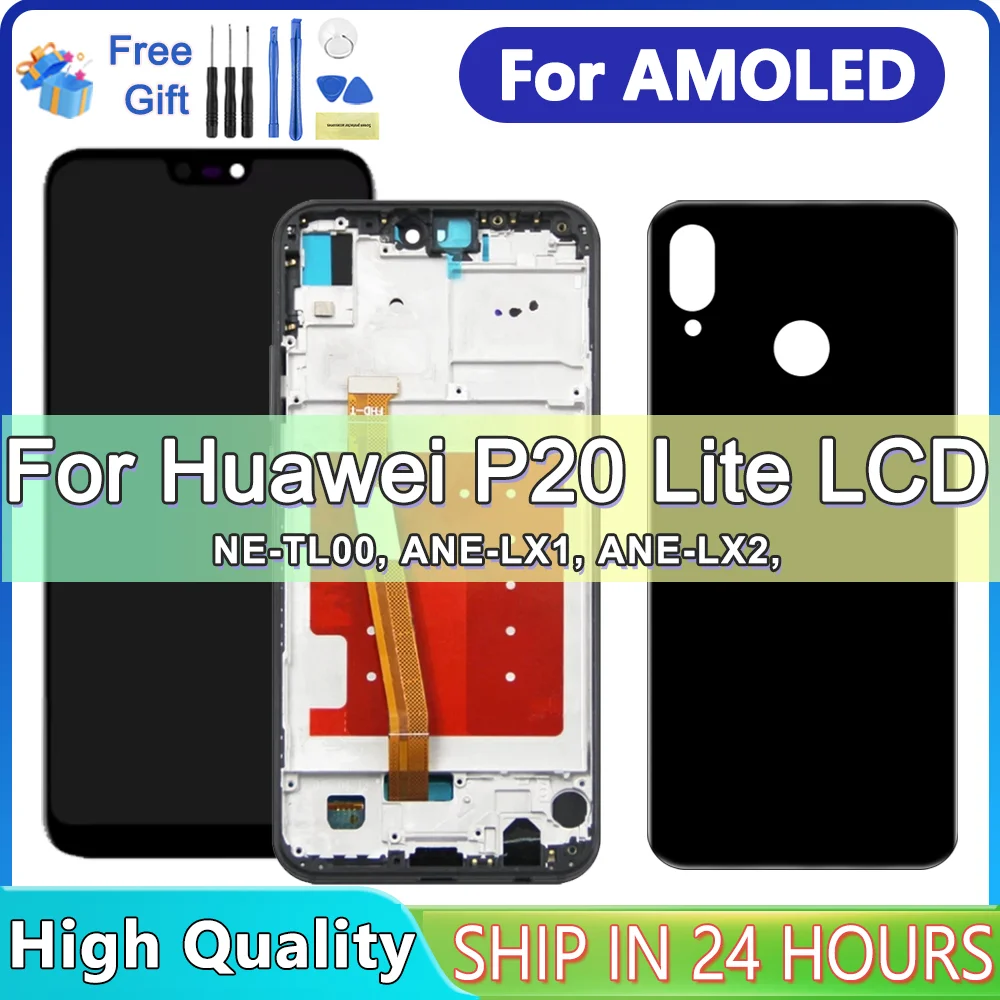 5.84\'\' For Huawei P20 Lite Display Nova 3e LCD Touch Screen Digitizer For HUAWEI ANE-LX1 ANE-LX3 Display With Frame