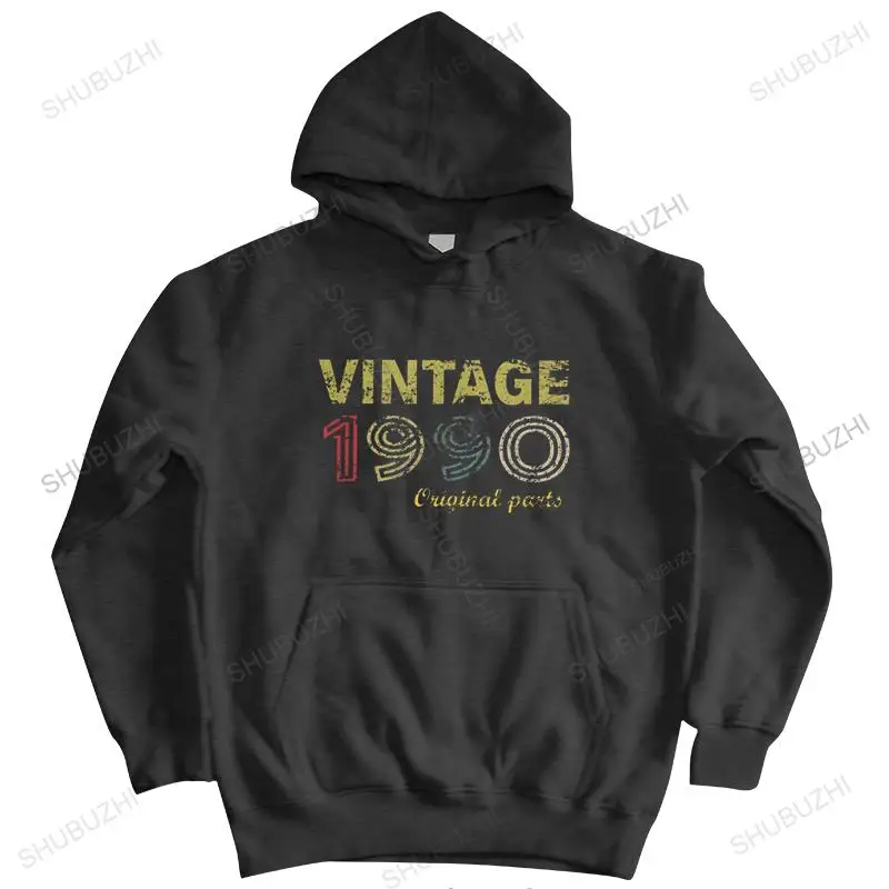 Unique Men's Vintage 1990 Original Parts sweatshirt Cotton pullover Leisure hoody 32th Birthday hoodies jacket Loose Fit Appare