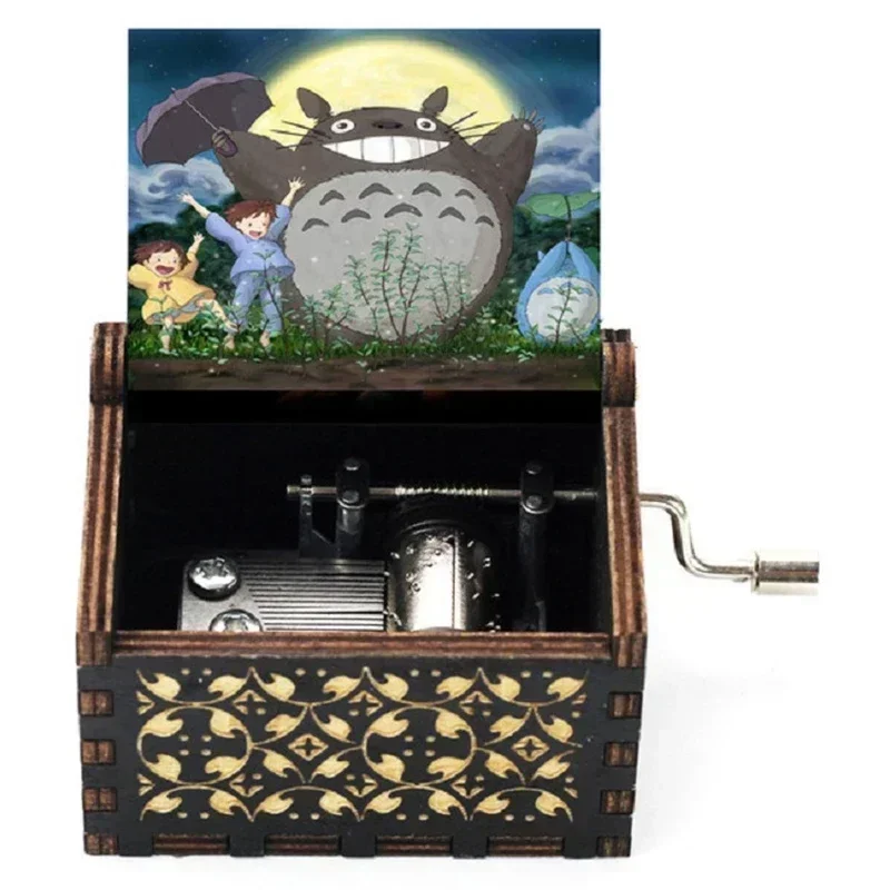 صندوق الموسيقى الخشبي المطلي الأكثر مبيعًا، هدية موسيقية صغيرة، كرنك اليد الخشبي #2