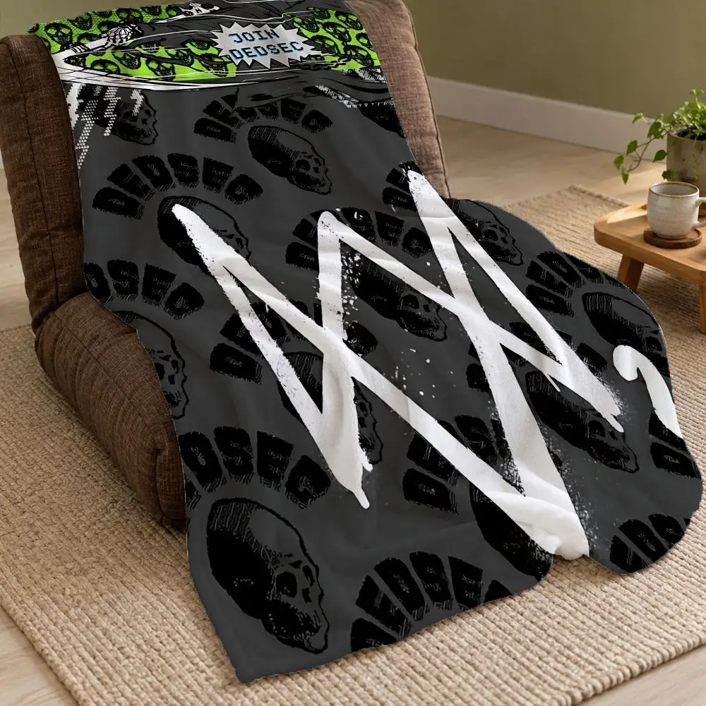 Watch Dogs 2 Throw Double Sided Flannel Throw Blanket Soft Warm Washable Home Decor
