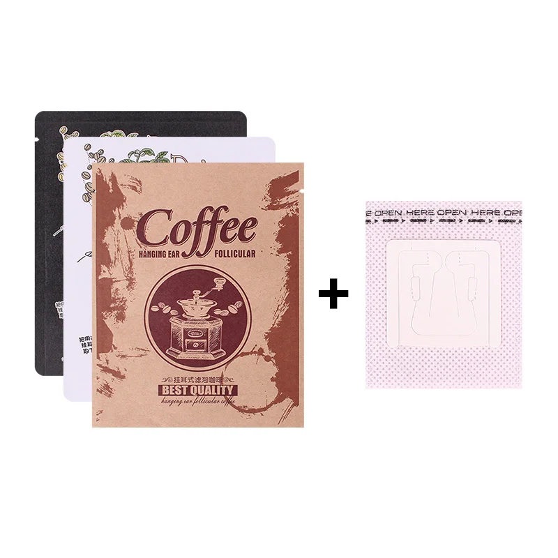 Zhanfei Packaging Japanese Material Hanging Ear Coffee Filter Bag Kraft Paper 100 Sets Of Hanging Ear Coffee Bag