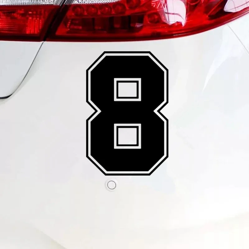 15*10 Cm Number 8 Digital Funny Car Sticker Vinyl Decal Silver/black For Auto Stickers Styling,PVC