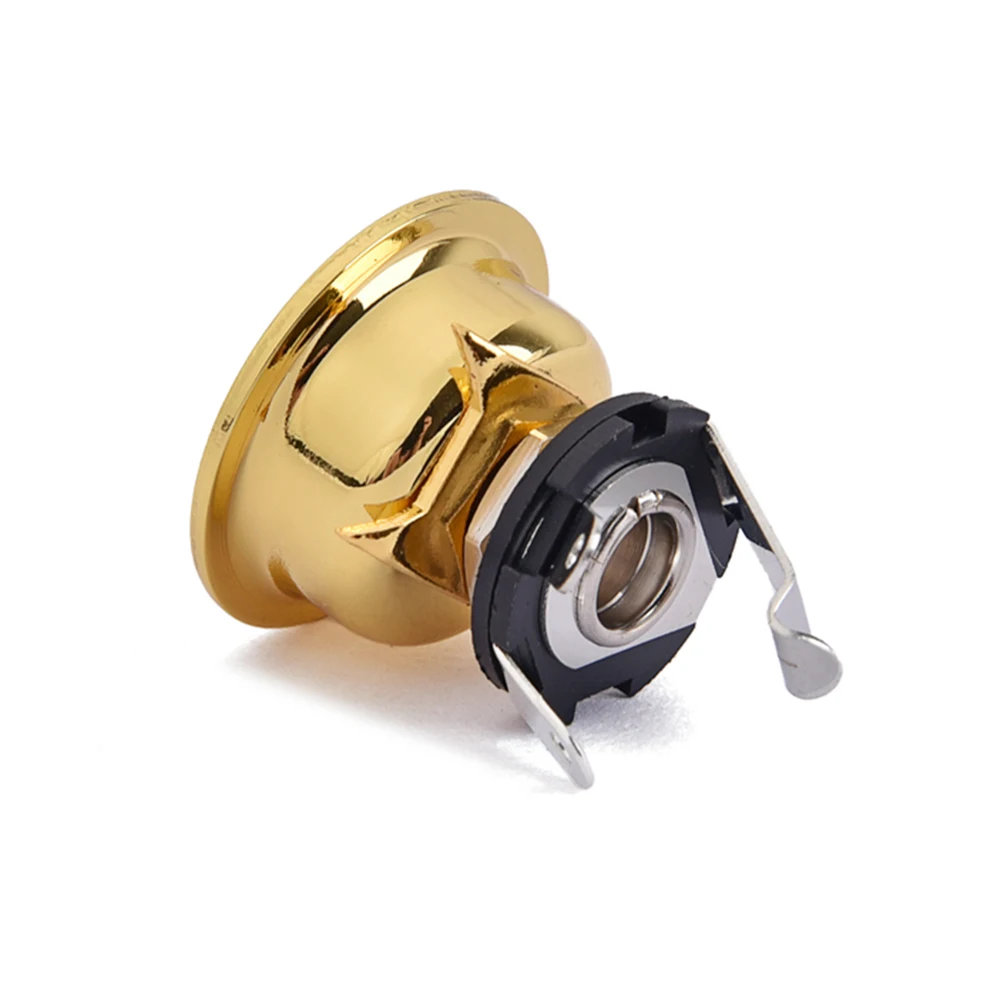 

1 Pc 1/4 Inch 635 Mm Golden Jack Socket Connector For Electric Guitar Bass Parts Accessories