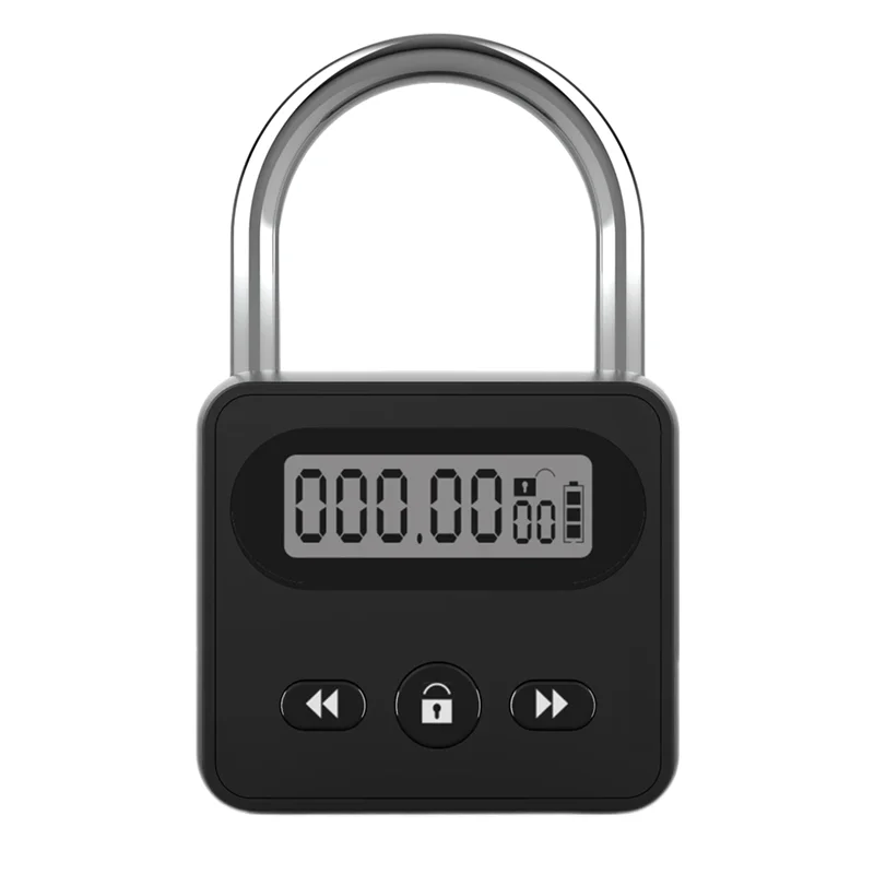 

M18K-Timed Padlock Умный замок с таймером с ЖК-дисплеем и подсветкой, максимальное время 999 часов, сверхдлительное время ожидания, черный