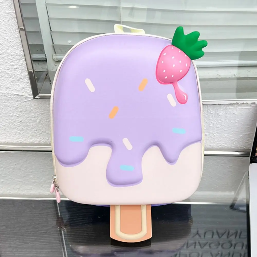 Bonita mochila de dibujos animados para niños, bolsa de bebé preescolar, ligera, con forma de helado, bolso escolar para jardín de infantes