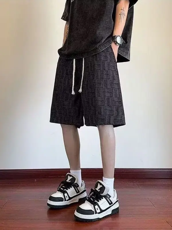 กางเกงขาสั้นลายไท-ได ผู้ชาย ฤดูร้อน 2025 สไตล์อเมริกันใหม่ ลำลอง สปอร์ต ใส่ไปชายหาด ระบายอากาศได้ดี สวมใส่สบาย