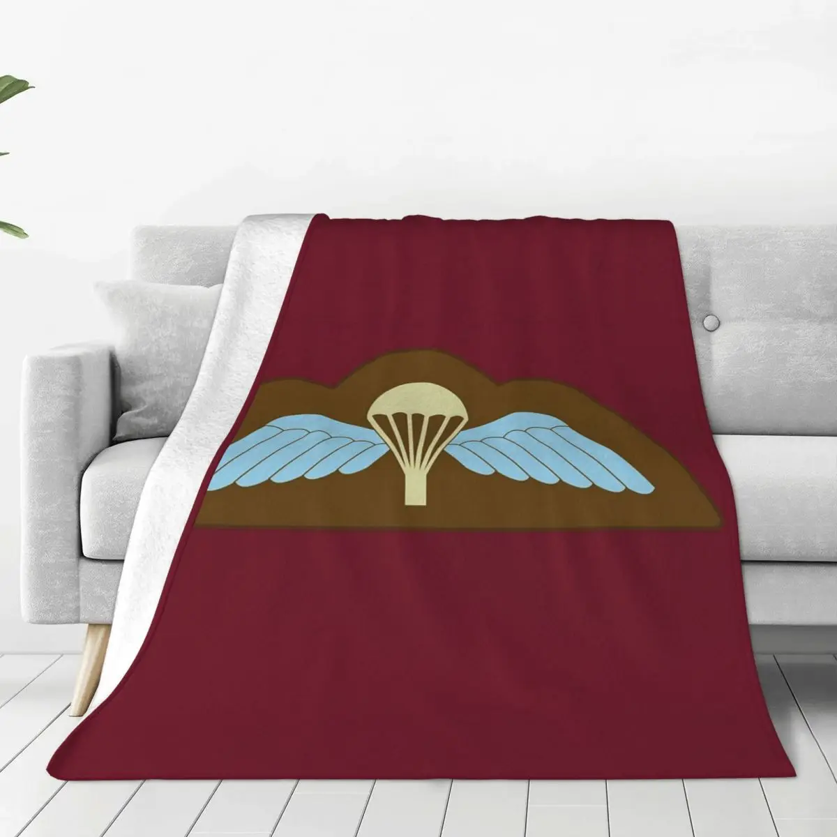 Parachutist Badge With Wings Blankets Flannel Super Soft Sofa Throw Blankets For Couch Bedding Travel Throws Bedspread Quilt