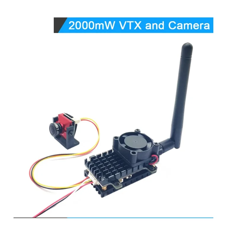 5.8GHz 2W 2000mW FPV Transmitter + 1200TVL Camera Combo 48CH Over 20Km Long Range for RC Drone Fixed Wing