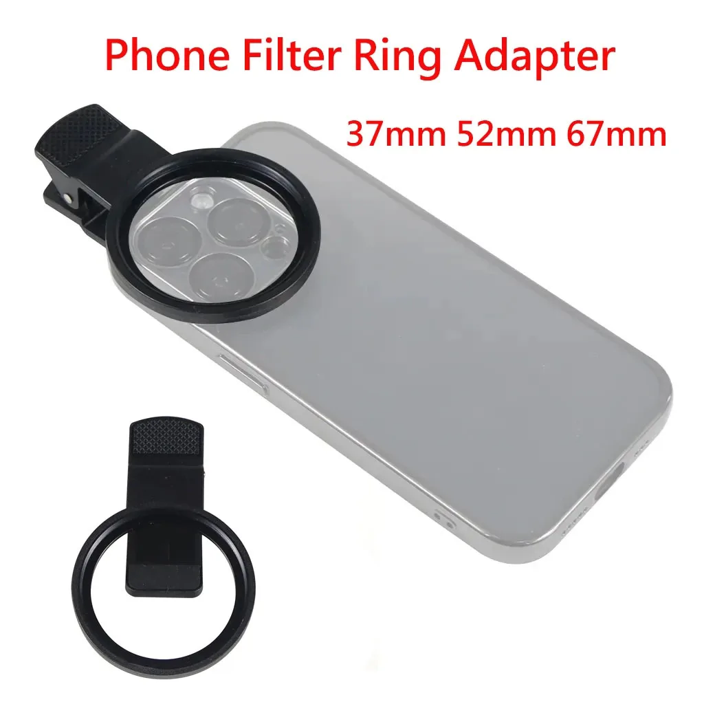 Fliter Adapter 37MM 52MM 67MM UV ND CPL Star Filter Adapter Mount Smartphone Filter Adapter Ring for iPhone 15 13 14 12 Pro Max