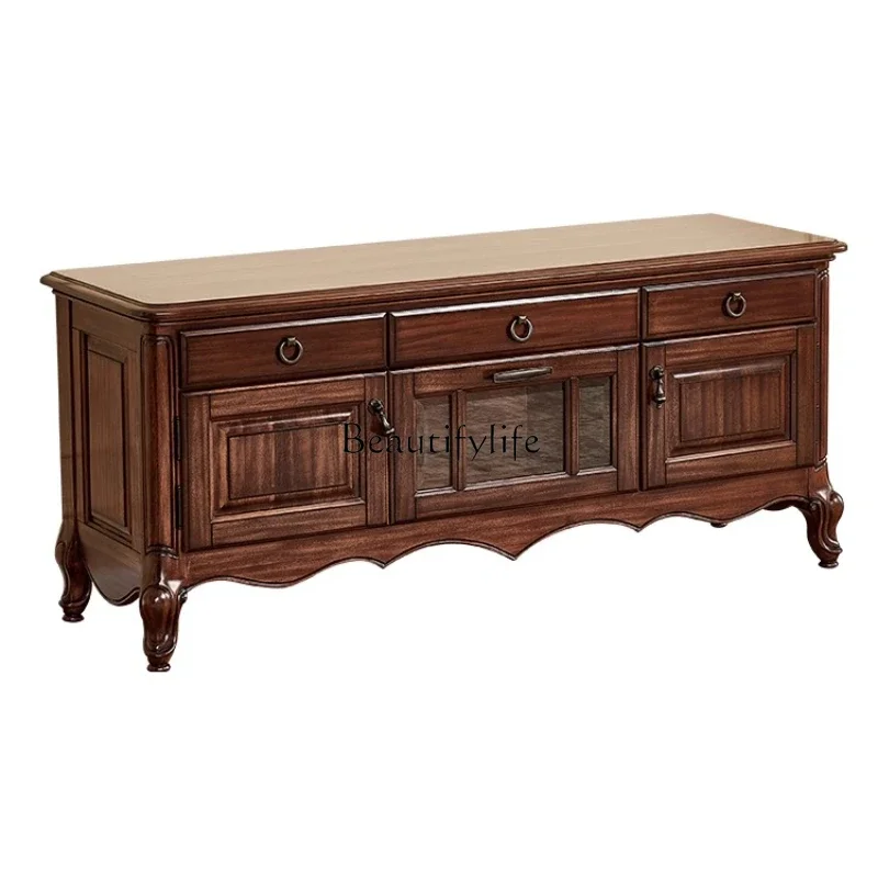 

ls 35 ls 35 American Style Solid Wood TV Cabinet Full Solid Wood Black Walnut Bedroom Tall TV Cabinet