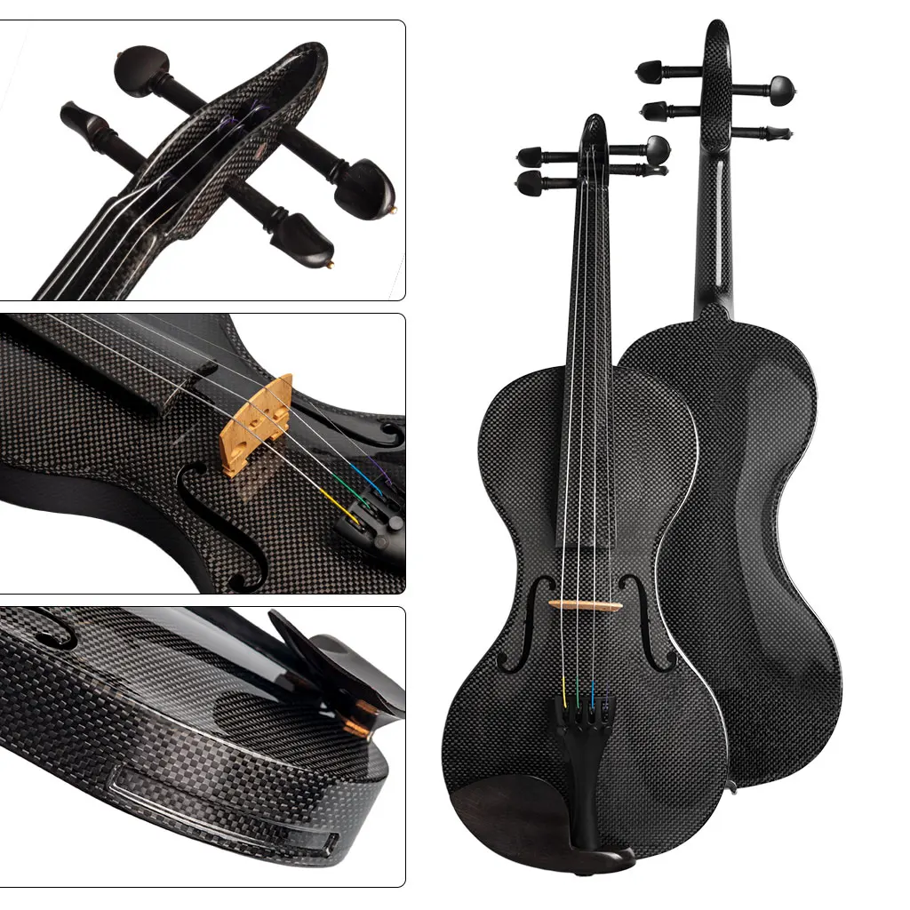 High Grade Pure Carbon Violin Full Size 4/4  Fiber  Gloss Finishing With Power Sound For ist Players