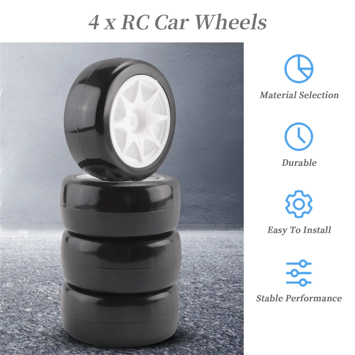 

4Pcs 58mm Tires 12mm Hex Wheels with Sponge for 1/10 1/12 RC Drift Car 3Racing Sakura M4 M5 MST TCR Tamiya M04 M05 Rich