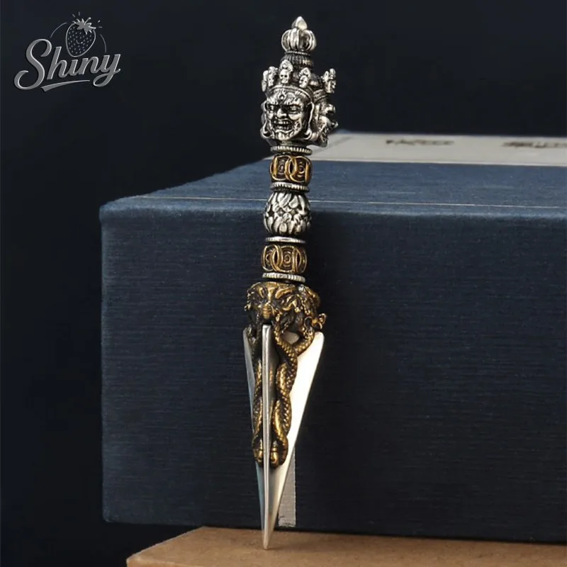 6.7cm Nepal Tibetan Brass Copper Vajra Buddhist Supplies  Necklace Accessories Gift Collection