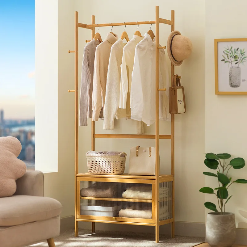 

Clothes drying rack floor-to-ceiling simple household bedroom, student dormitory storage, clothing rod, bedside hanging clothes