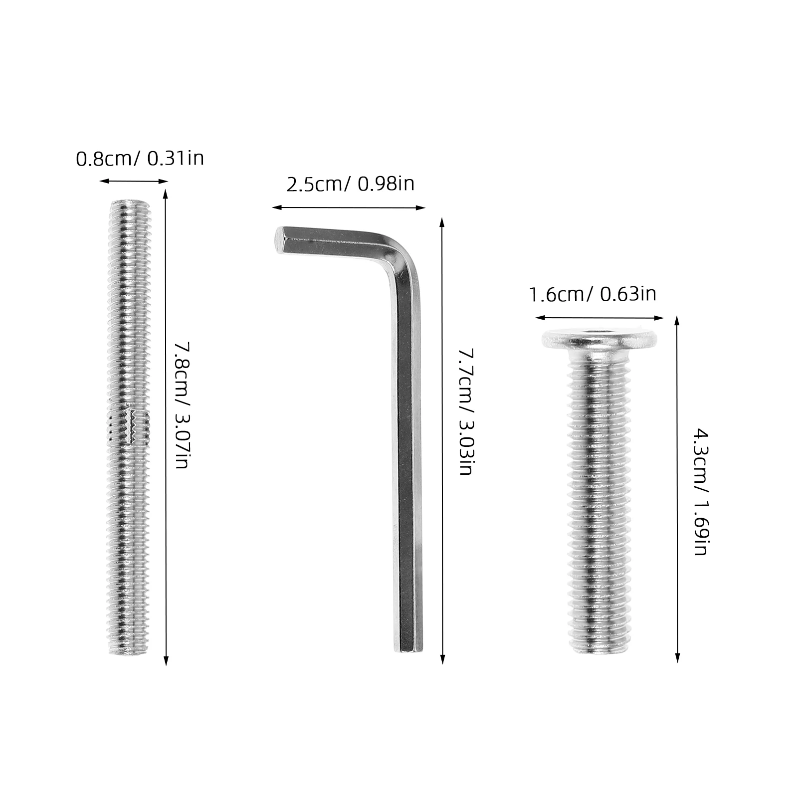1 Set Threaded Bolt Double End Screw Bolt Wrench Scratching Post Replacement Parts Threaded Stud Fasteners