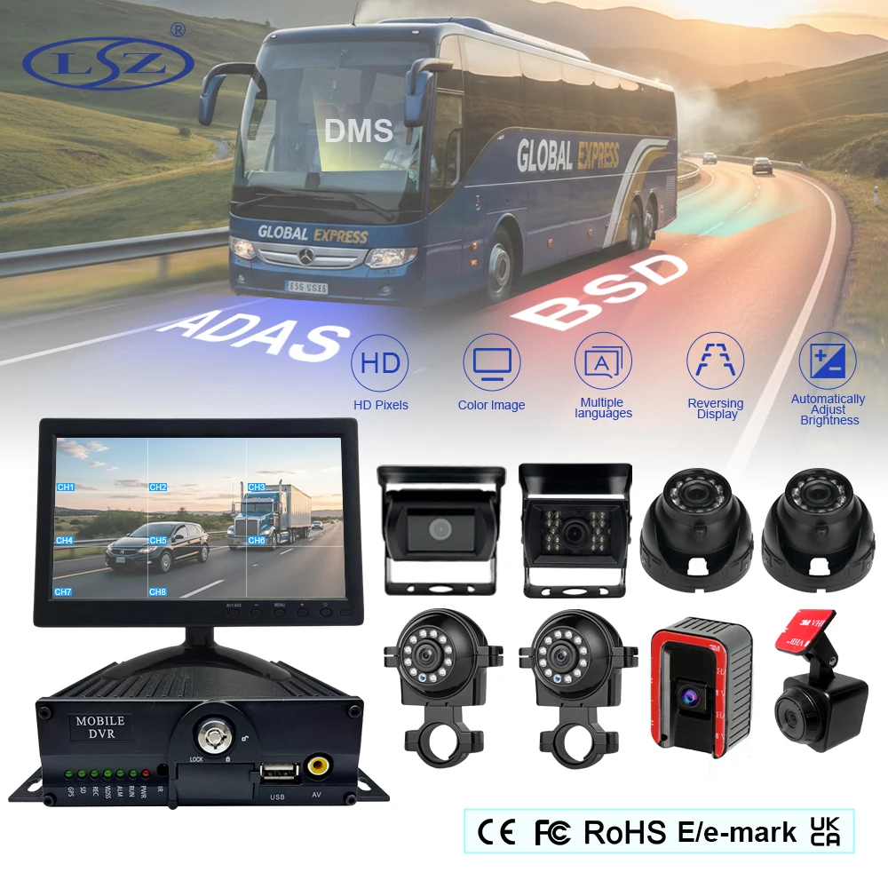 4G GPS WiFi MDVR Kit 4 Channel AI Dashcam Digital Video Recorder Car Black Box Fleet Vehicle Monitoring System