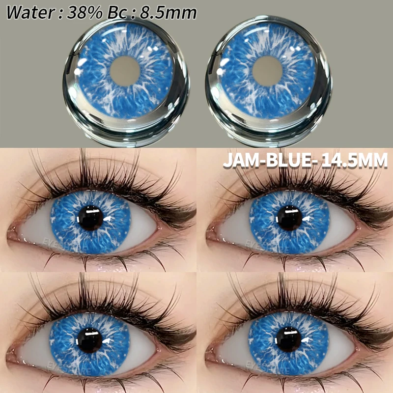 EYESHARE 1pair Halloween Color Contact Lenses Cute Anime Cosplay Contact Lenses Blue Eyes Contact Lenses Yellow Colored Contacts