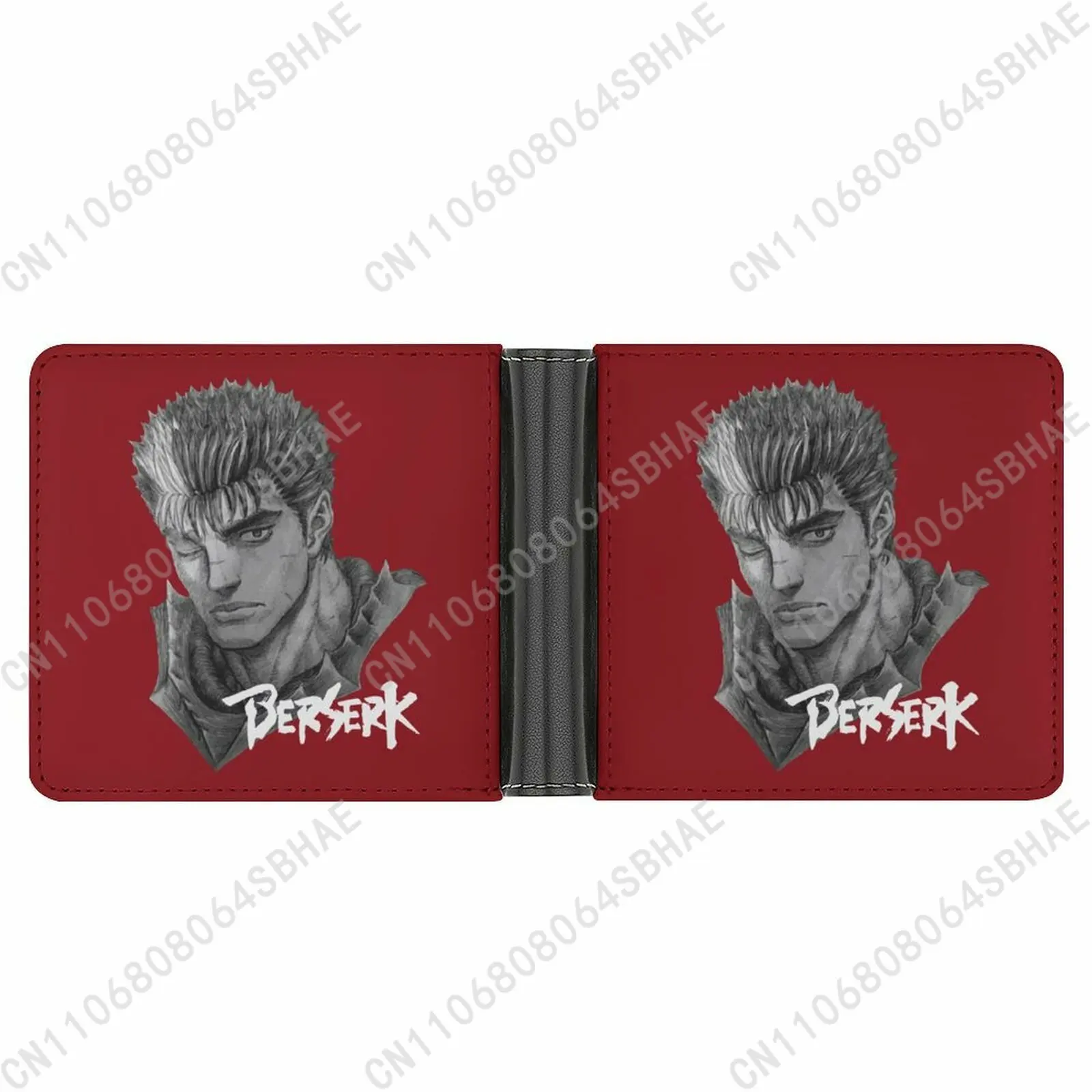 

Berserk Guts Black Swordsman Trendy Leather Wallet Teenage Girls Boys Personalized Slim Credit Card Holder Small Purse School