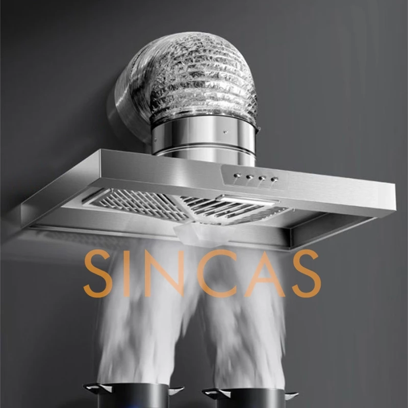 Stainless Steel Range Hood Exhaust Fan With Built In Light Kitchen Ventilation Extractor Fan For Stove Wall Mount Range Hood