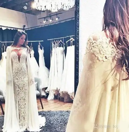 Long Wedding Bolero Jacket Chiffon Cape Cloak Applique Simple Sweep Full Bridal Wraps For Formal Evenig Dress Wedding Accessory