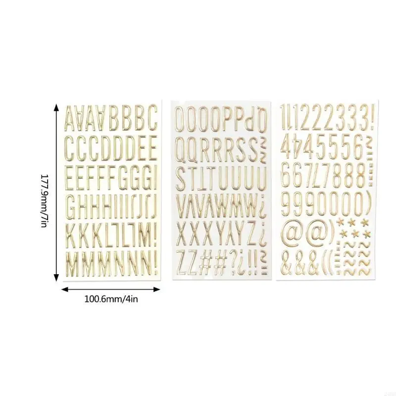3D Metallic Color Letter Número PVC Adesivo para scrapbooking Notebook 24bb