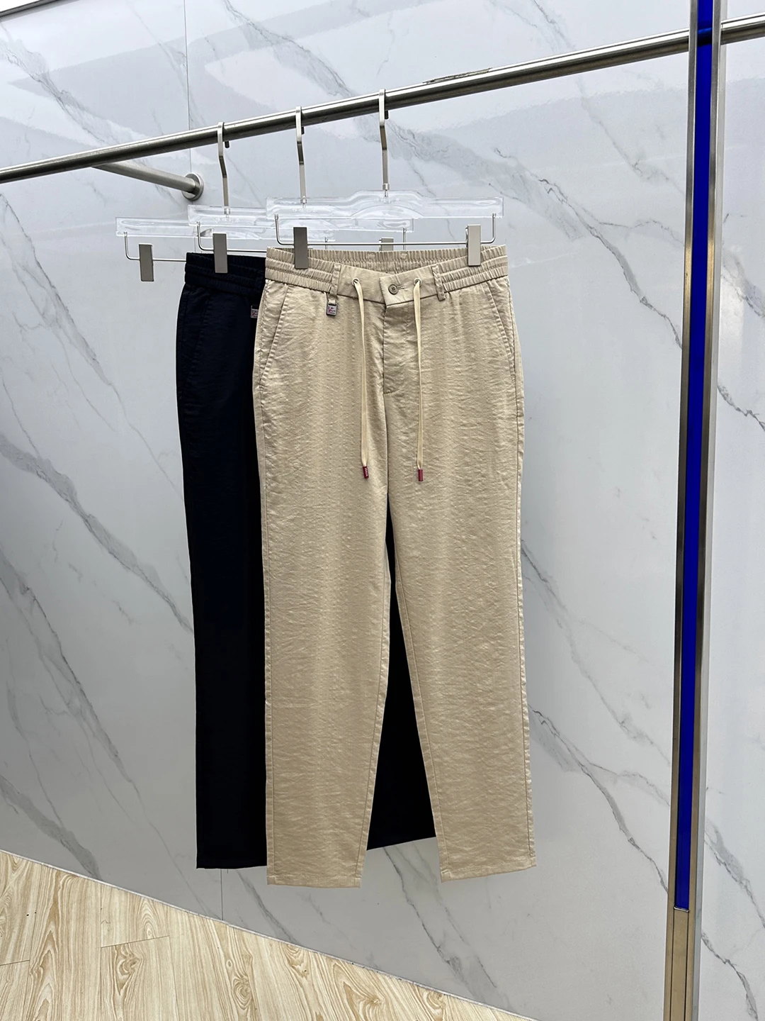 

BLLIYOSS Drawstring Embroidered Casual Pants 2025 New Product Leisure Breathable outdoors Big size 29-38 Pants Smooth Elastic