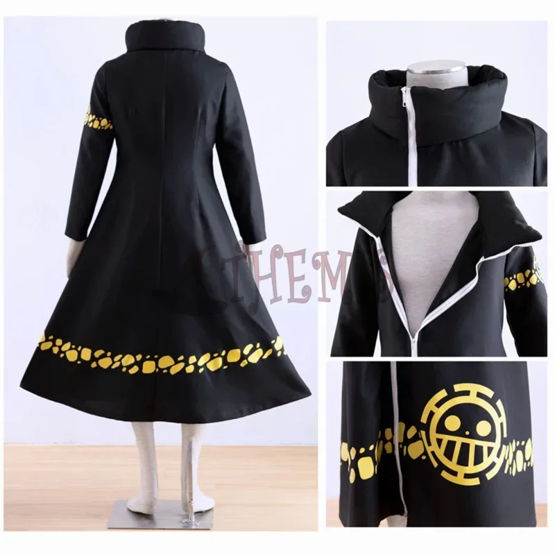 Athemis ONE PIECE Trafalgar Law (Trafalgar D Water Law) cappotto lungo giacca Costume Cosplay per bambini adulto Plus Size