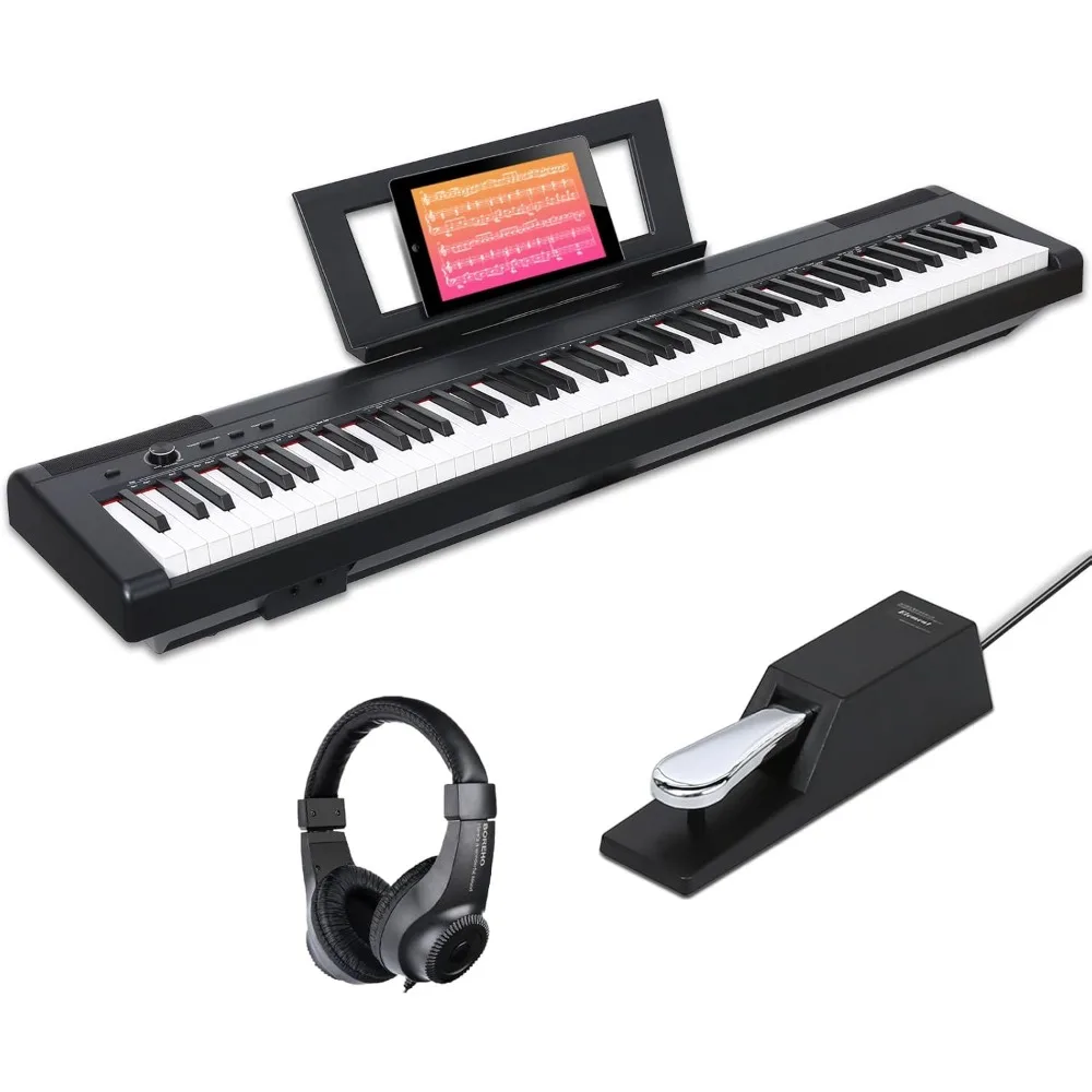 

Weighted Piano 88-Key Beginner Digital Piano,Full Size Weighted keyboard with Hammer Action，Sustain Pedal,2x25W Stereo Speakers