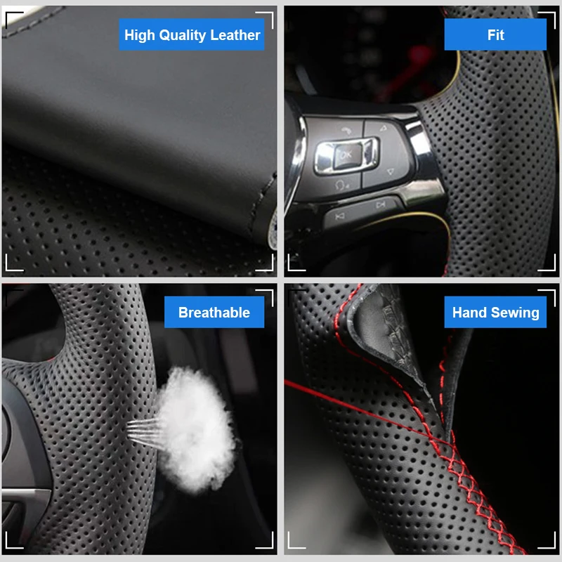 Car Anti-Slip Microfiber Leather Steering wheel Cover for BYD Atto 3 Yuan Plus Steering Wheel Cover HandSewn Protective Cover