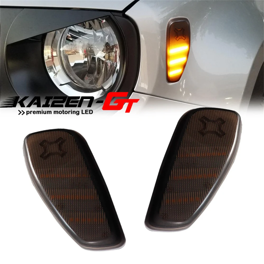 Smoked / Clear Lens Amber / White LED Car Front Side Marker Lights Kit For 2015-up Jeep Renegade Turn Signal Light Parking Light