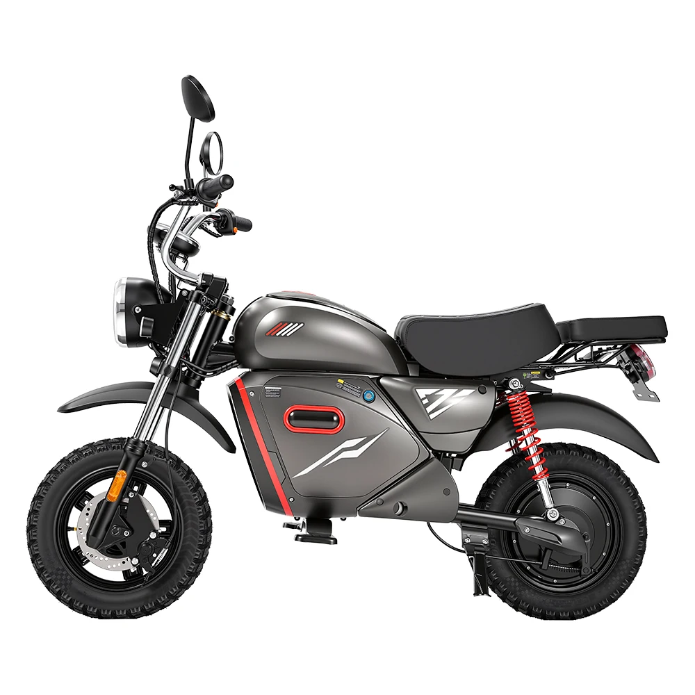 iScooter Y18 - Elektrische motorfietsen voor volwassenen - 2000W motor 48V 20AH accu - Off-road elektrische motorfiets - 55KM/H topsnelheid 80-90KM bereik opslagruimte 15 inch vacuüm banden