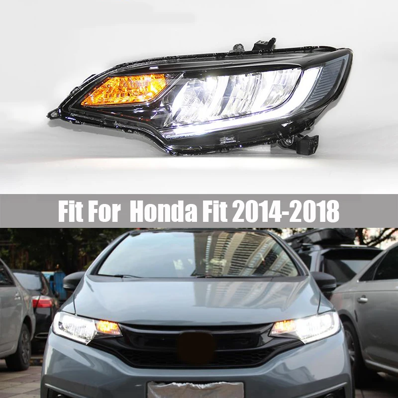 Headlamp Assembly Suitable for Honda Fit 2014 2015 2016 - 2018 Modified RS Japanese Version LED Headlamp GK5 Daily Running Lamp