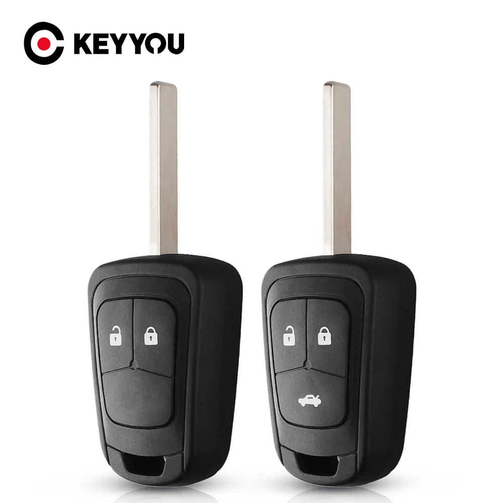 KEYYOU 2/3 Buttons Car Remote Key Shell Fob Case For Chevrolet AVEO Cruze For Opel Malibu Sonic Replacement HU100 Key Blade