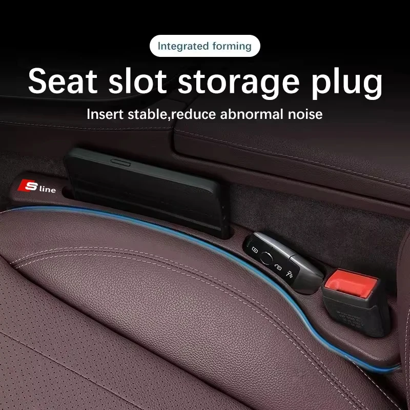 2PCS Car Seat Gap Anti-leak Stopper Strip Storage Organizer For Audi A3 A4 B8 8P 8V A6 C7 A5 Q5 B7 B6 B9 SLINE RS Q3 Q7 S3 S4 S6