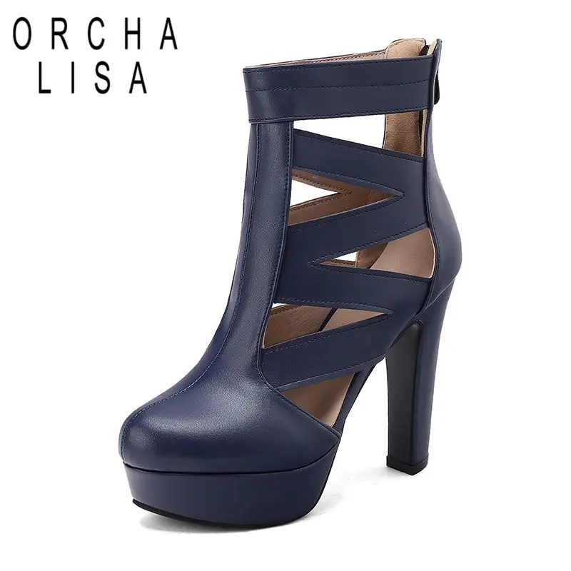 

ORCHA LISA Красные женские босоножки с круглым носком, каблук 12 см, платформа 3,5 см, на молнии, большие размеры 47, 48, 49, 50, современная обувь для свиданий