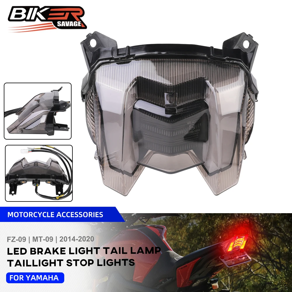 

For Yamaha MT09 FZ09 LED Tail Light MT-09 FZ 09 2014-2020 Motorcycle Parts Rear Brake Stop Lamp Integrated Turn Signal Flashing