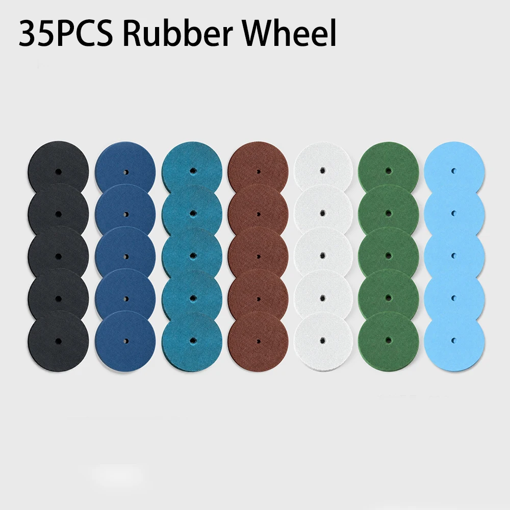 Silicone Rubber Polishing Wheel Disc Set with 2.35mm Mandrel Shank for Rotary Tool Jewelry Dental Metal Grinding Finishing