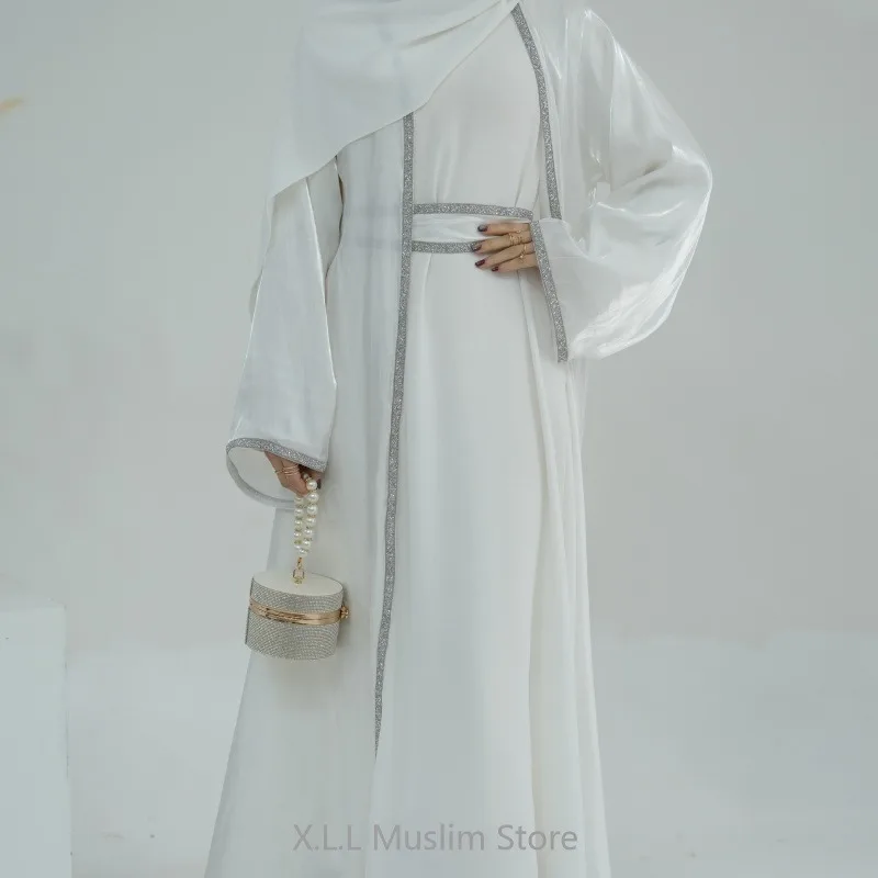 Fashion Evening Dress Open Abaaya Abaya Luxury Dubai Kaftan Turkey Prayer Clothes  Cardigan Party Muslim Woman Clothes Femme