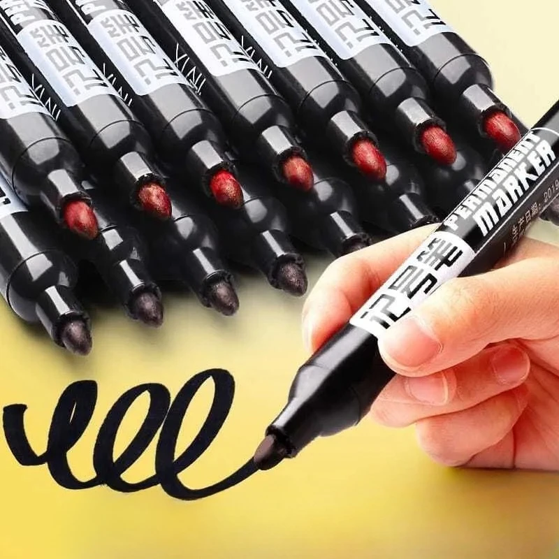 10/20/30 قطعة أقلام كبيرة تعتمد على الزيت باللون الأسود والأحمر والأزرق مقاومة للماء سريعة الجفاف أقلام سميكة متينة مخصصة للخدمات اللوجستية السريعة