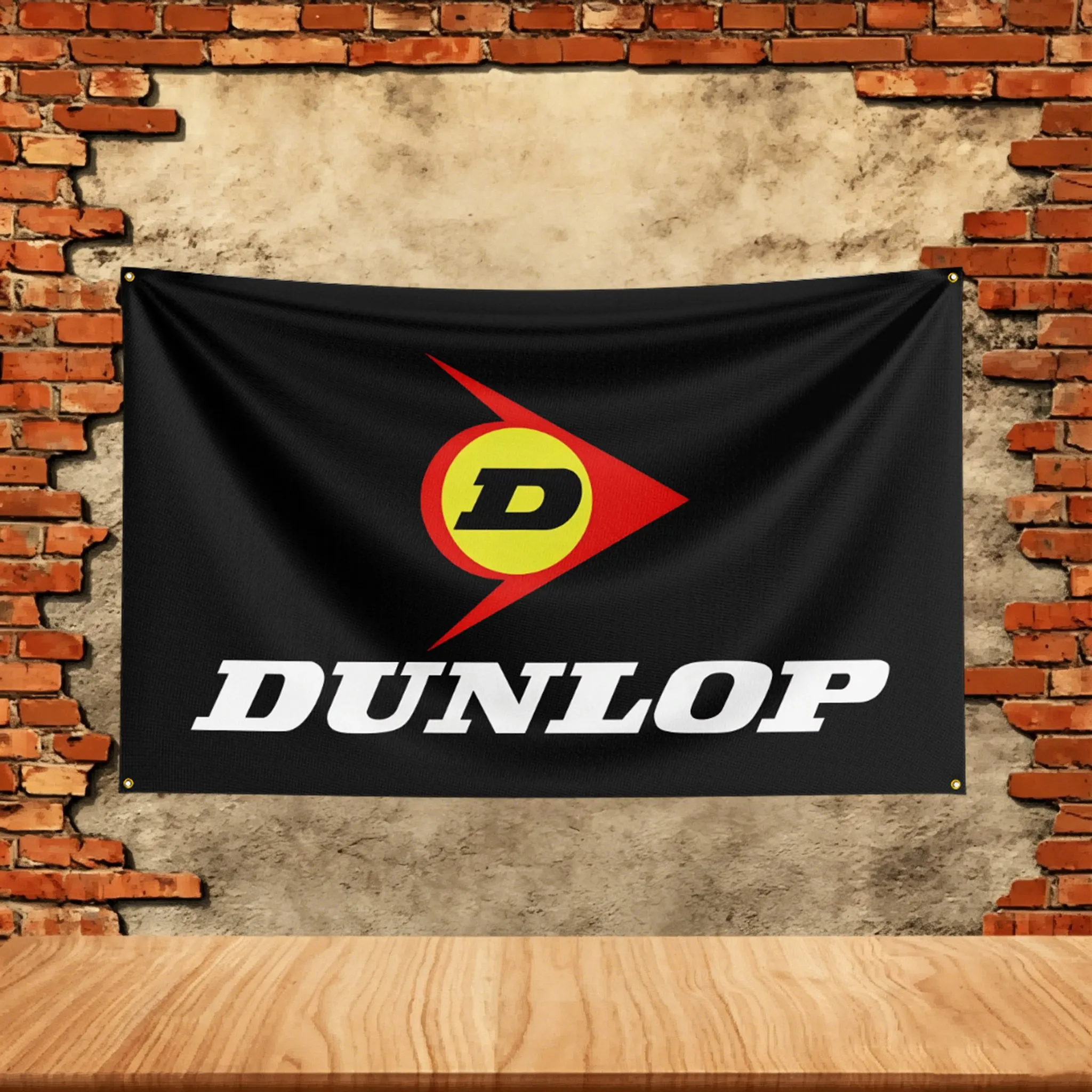 Car Parts Flag  for Dunlop Tires Fans Banner Custom any Image Garage Bedroom Living Room Dorm Wall Hanging Decor Tapestry