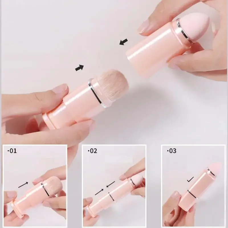 8 en 1 carré Portable télescopique brosse maquillage brosse ensemble ombre à paupières brosse correcteur beauté brosse outil maquillage brosse