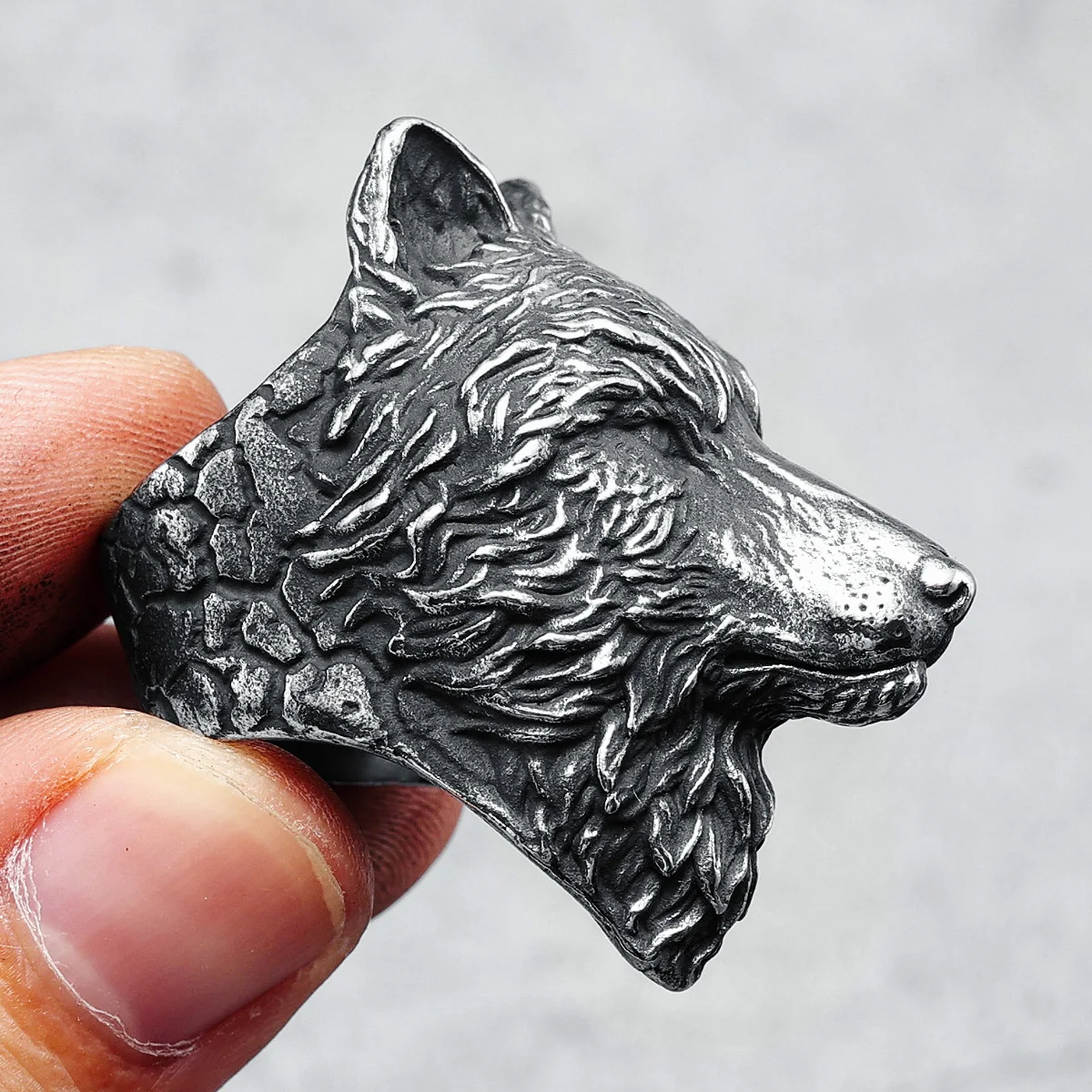 Wolf Rings 316L Stainless Steel Men Ring Forest Lead Wolf Rock Rap Hiphop for Biker Male Boyfriend Jewelry Best Gift Wholesale