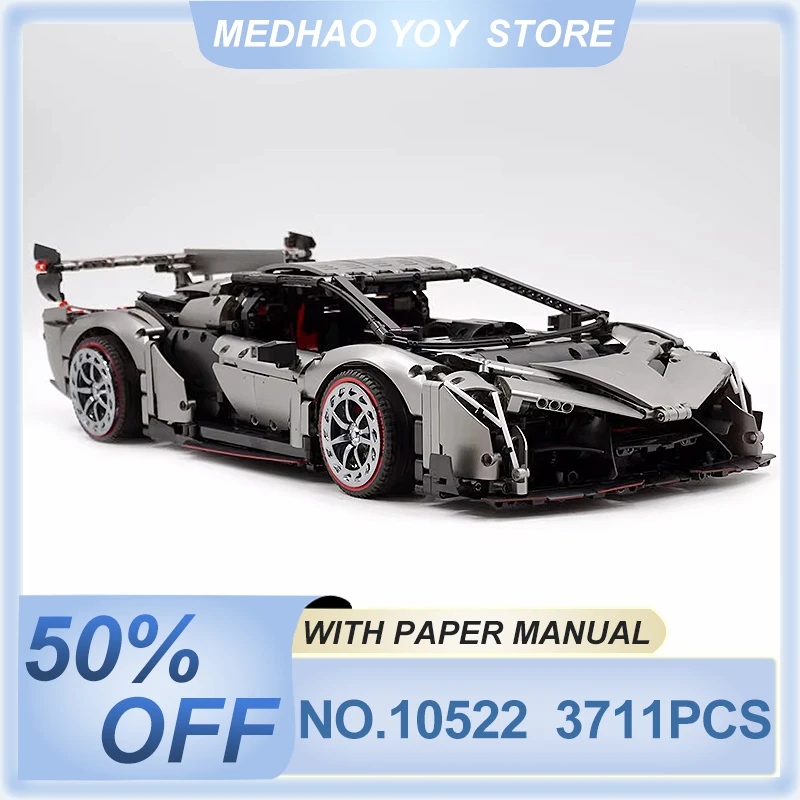 

KBOX 10522 Technical 1:8 Poison Sports Car Hypercar Model Building Blocks Bricks Educational Puzzle Toy Christmas Gifts For Kids