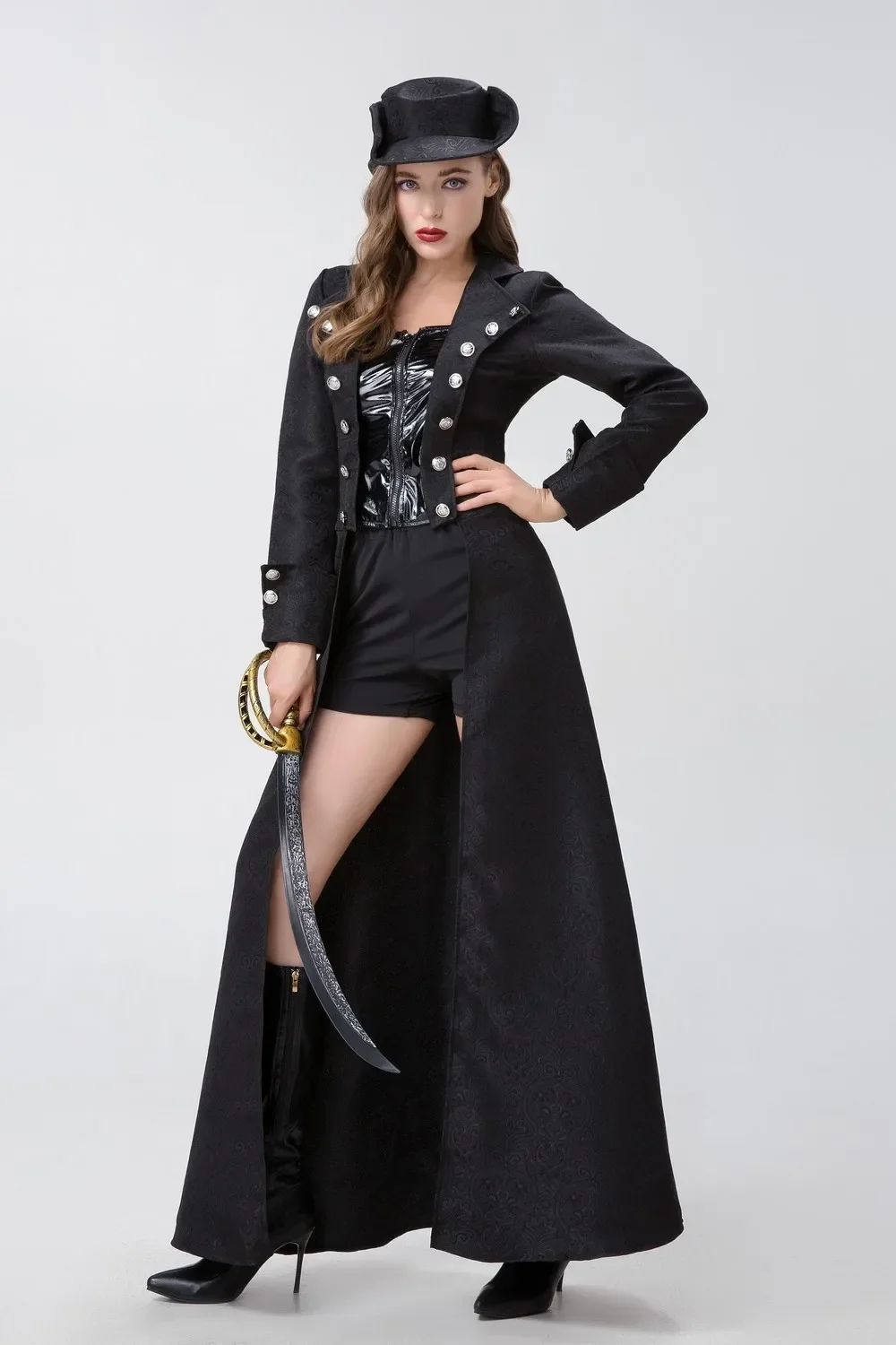 Costume de Cosplay Gangster Punk Médiéval pour Femme, Adulte, 7,5