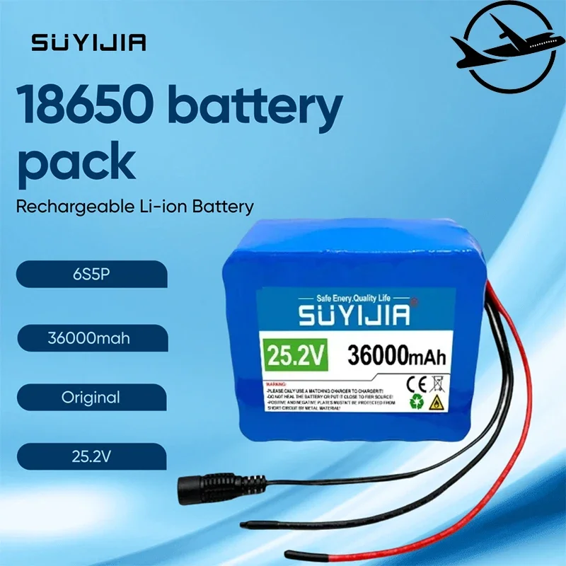 

25,2 В 36000 мАч 6S5P 18650 литий-ионный аккумулятор 24 В электрический велосипед мопед/электрический/аккумулятор + зарядное устройство 25,2 В 2 А