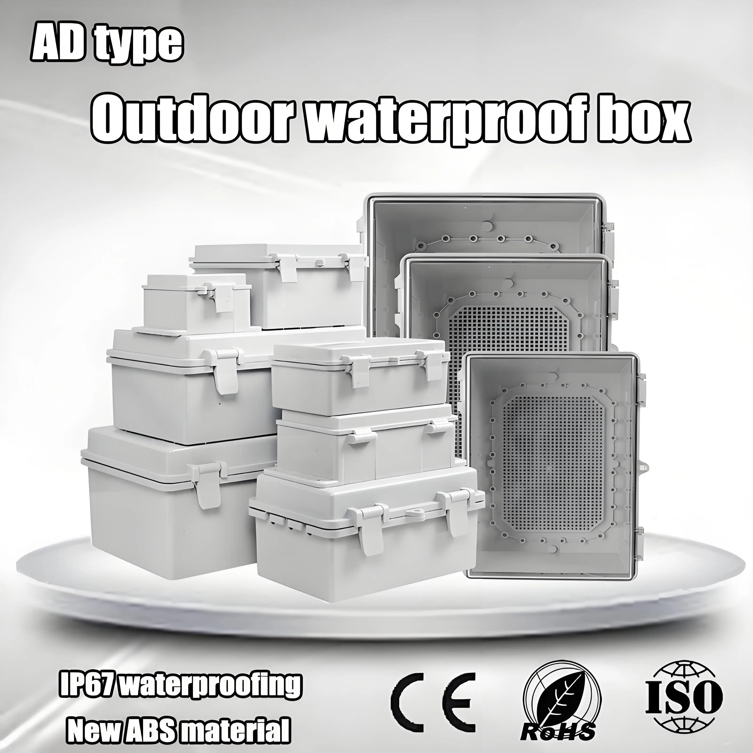 

Водонепроницаемая уличная коробка IP67, инженерная пластиковая базовая коробка из АБС-пластика, блок питания для наружного мониторинга