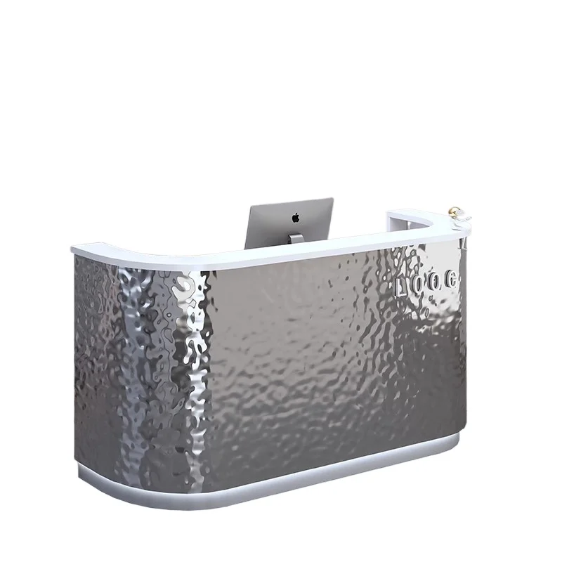 

Stainless Steel Store Reception Desks Checkout Modern Design Counter Reception Desks Display Business Bureau Office Furniture
