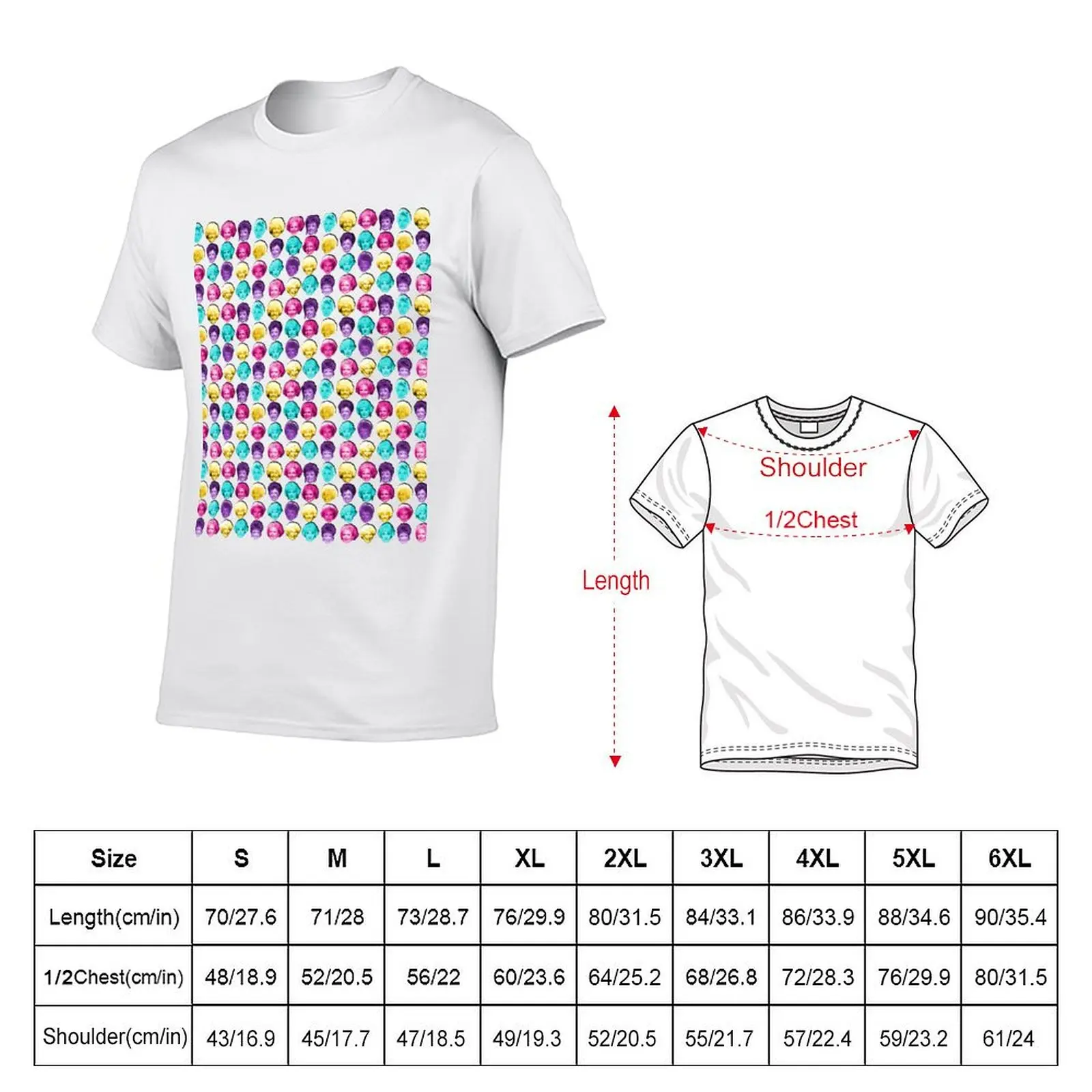 The Golden Girls - Technicolor Pop Print T-Shirt mens graphic t shirts cotton t shirts high quality T-Shirt