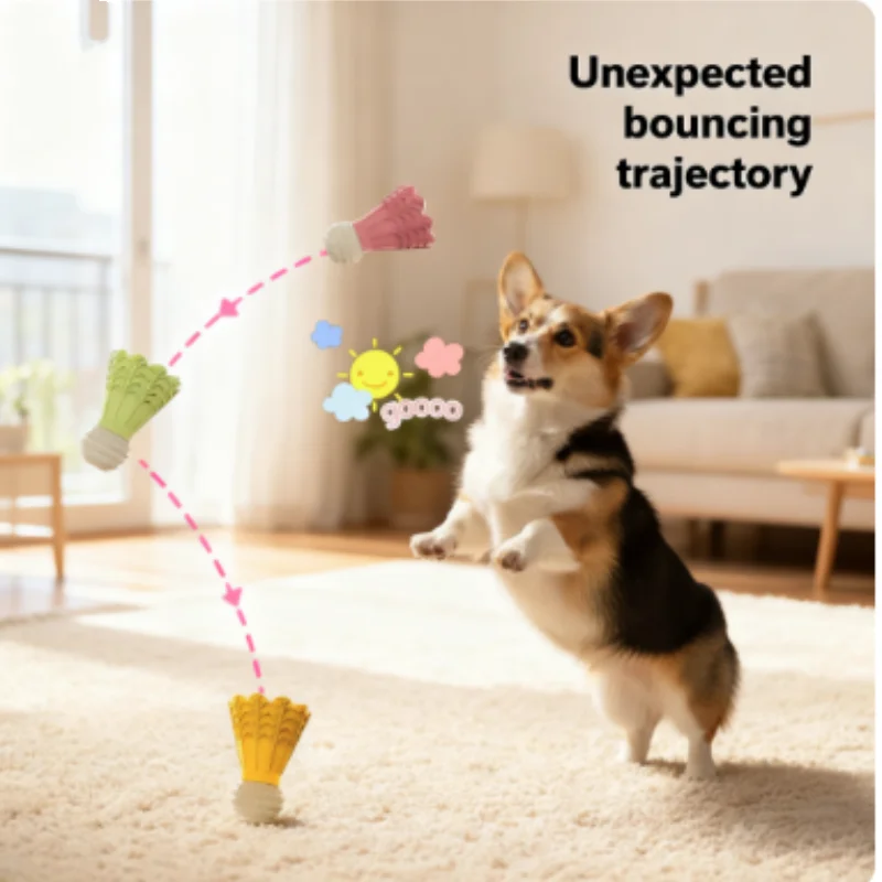 

Badminton Shape Bite-Resistant Dog Toy Interactive Chew Toy Relieves Boredom Teeth Grinding Stick Puzzle for Dogs Self-Fun