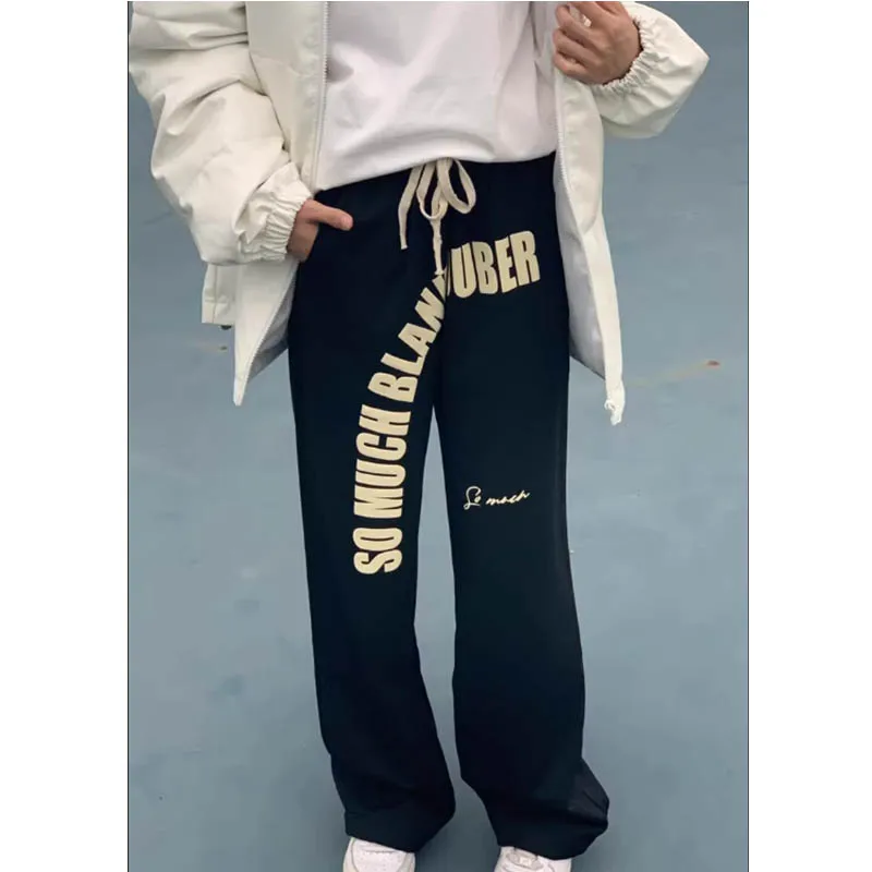 

Summer pants straight-leg cargo pants n retro striped quick-dry jazz dance athletic slacks